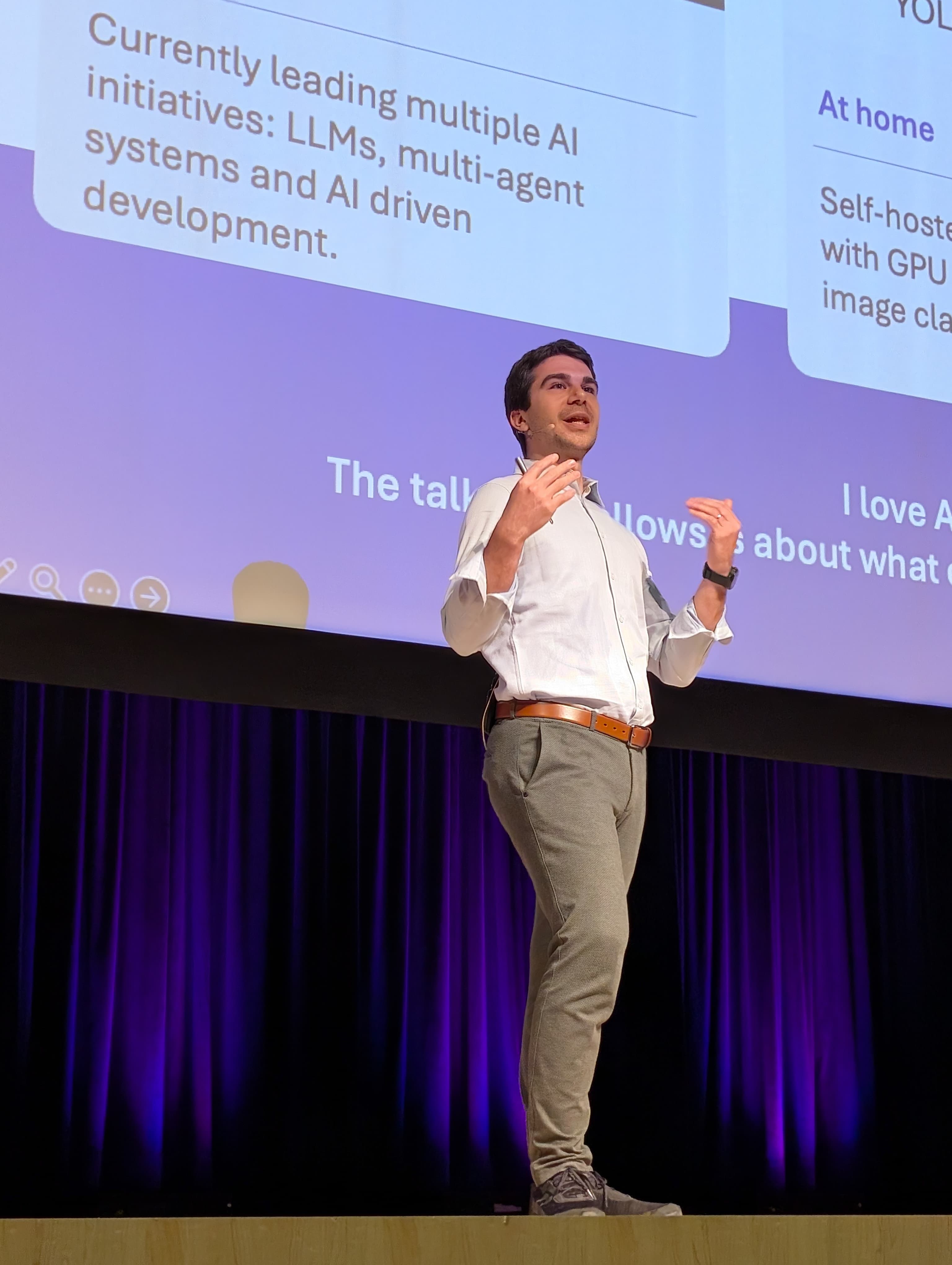 Fabrizio Lazzaretti on stage at AI Summit Europe Riga 2026
